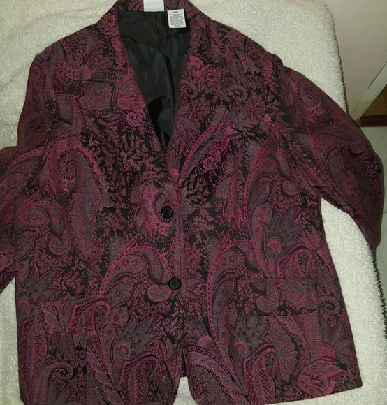 Covington Vintage Plum Paisley Tapestry Blazer - Picture 4 of 6
